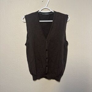 Men's Dark Brown Button-Up Vest
